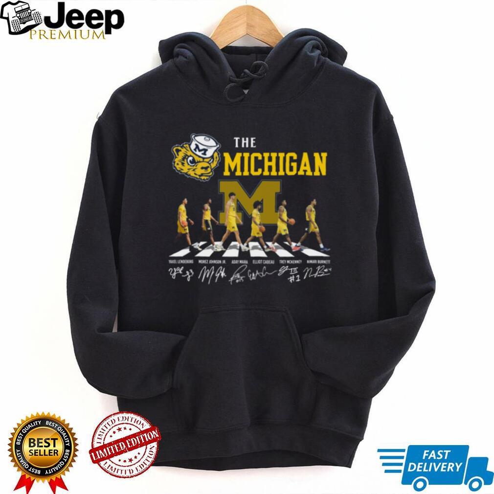 Michigan Wolverines Basketball Abbey Road Signatures Team Coffee T Shirt