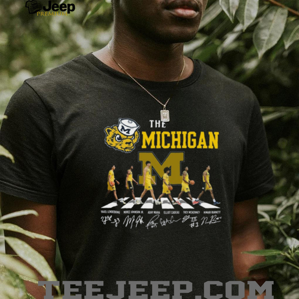 Michigan Wolverines Basketball Abbey Road Signatures Team Coffee T Shirt
