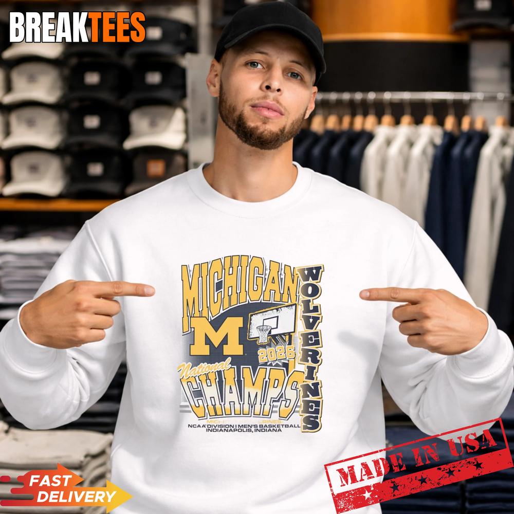 Michigan Wolverines Men’s Basketball National Champions Graphic Shirt
