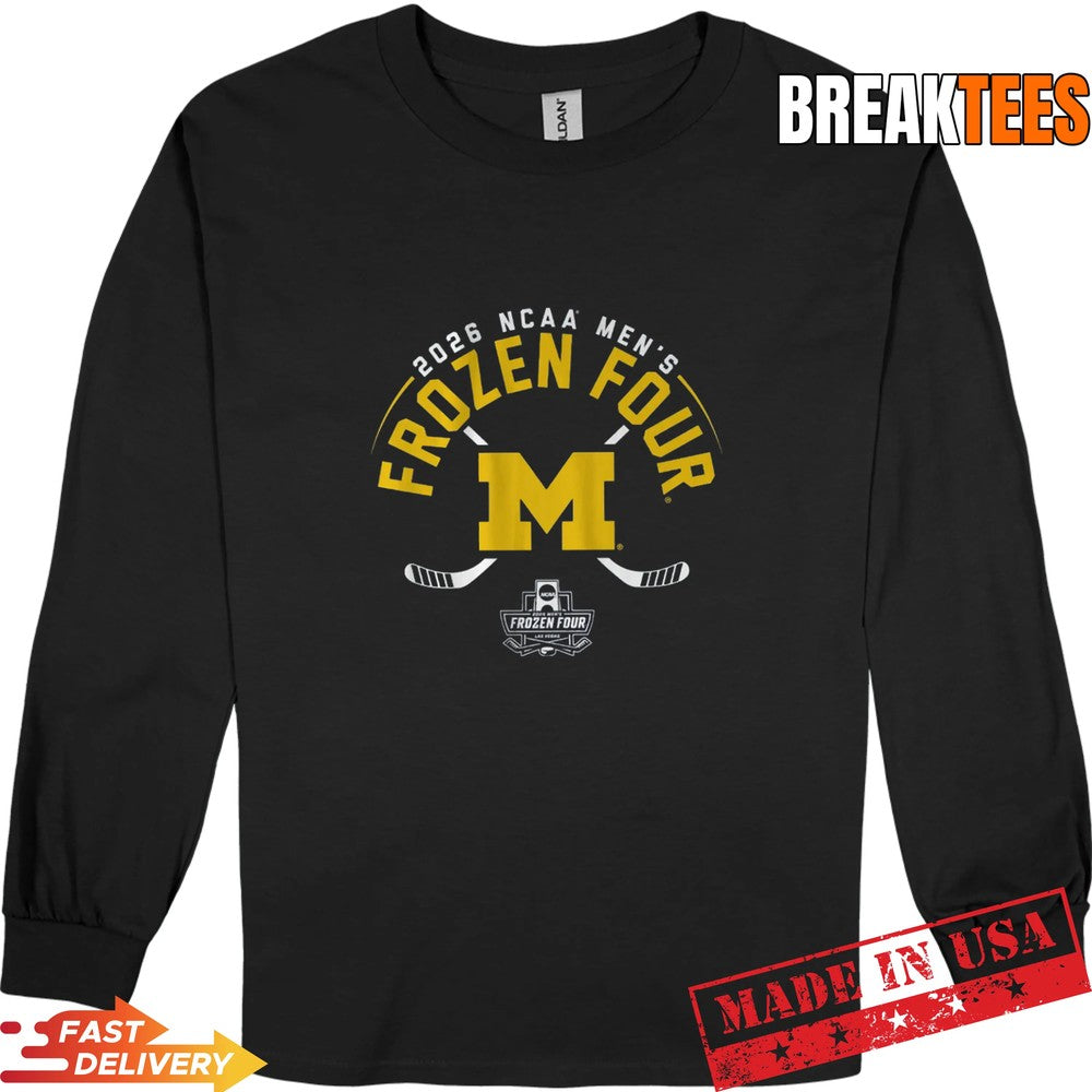 Michigan Wolverines Men’s Hockey 2026 Frozen Four T-Shirt