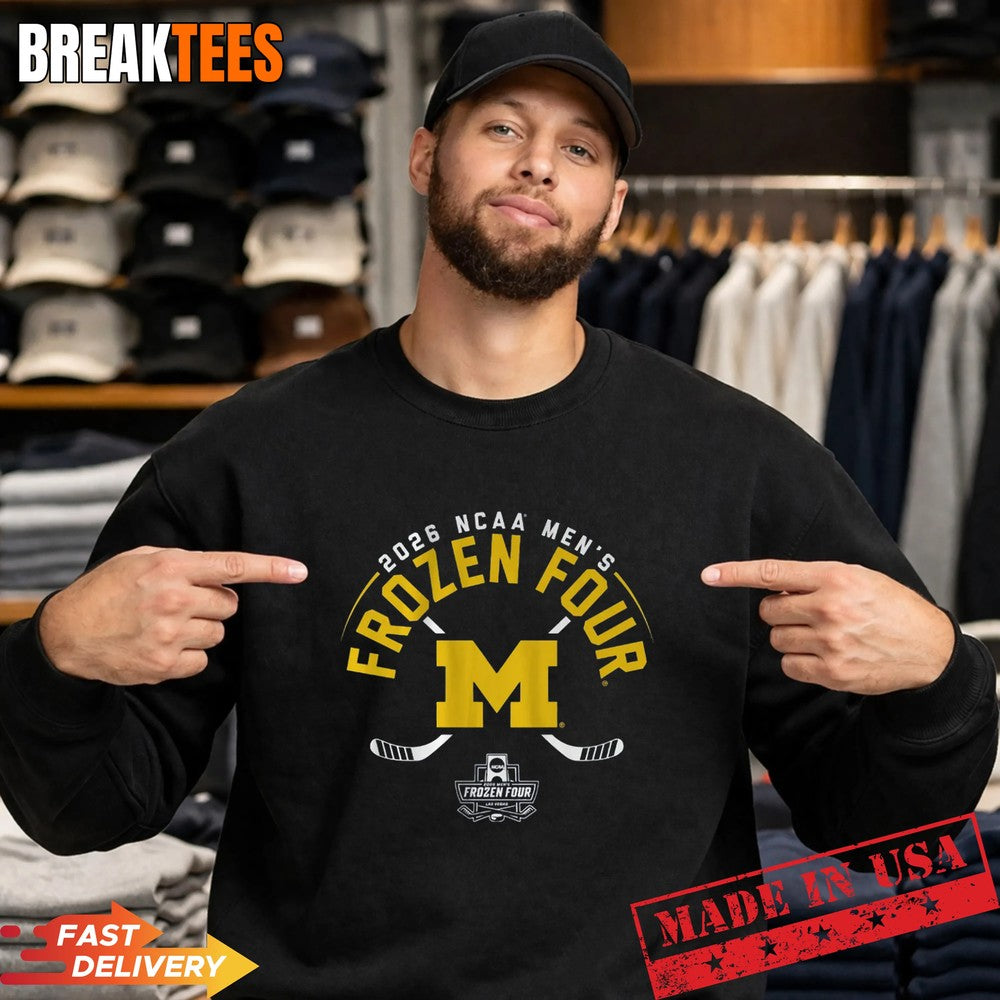 Michigan Wolverines Men’s Hockey 2026 Frozen Four T-Shirt