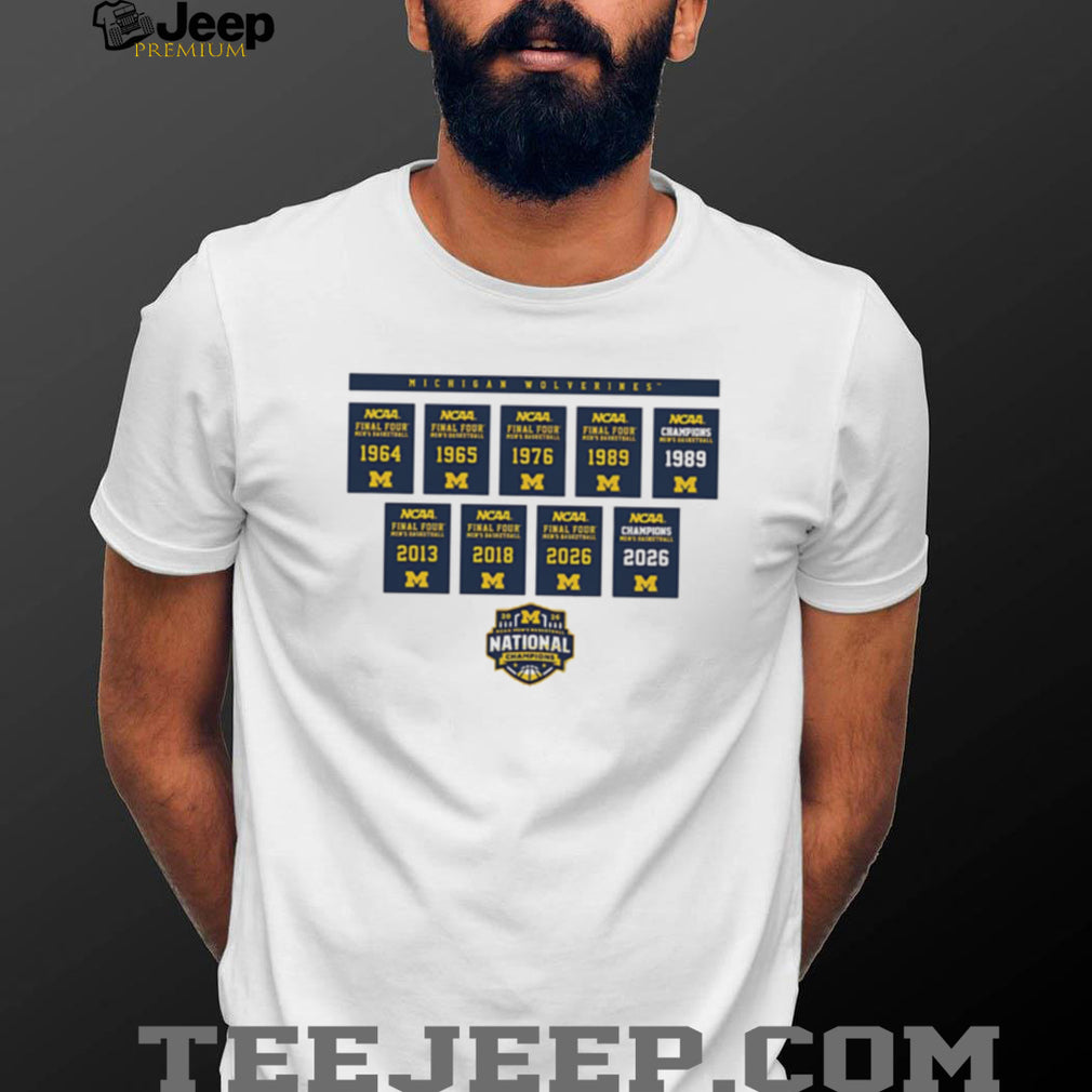 Michigan Wolverines National Champions History Timeline T Shirt