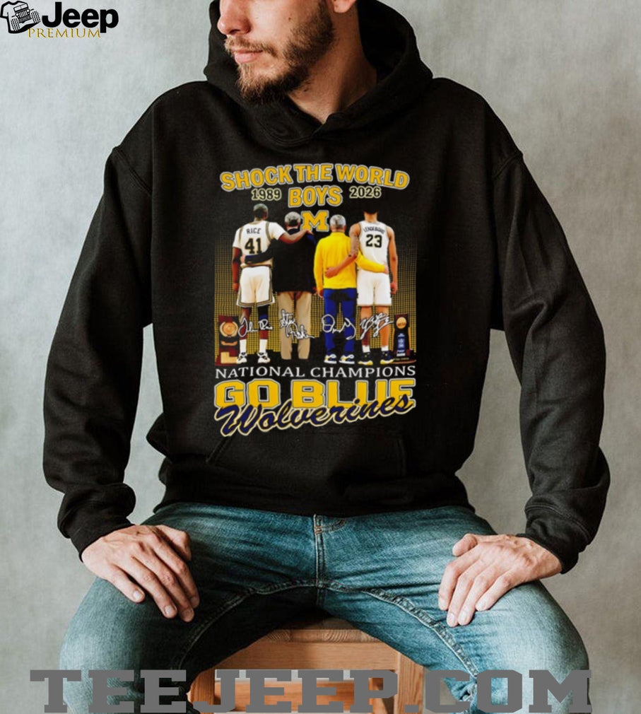 Michigan Wolverines “Shock The World” 1989 2026 National Champions Basketball Tribute T Shirt