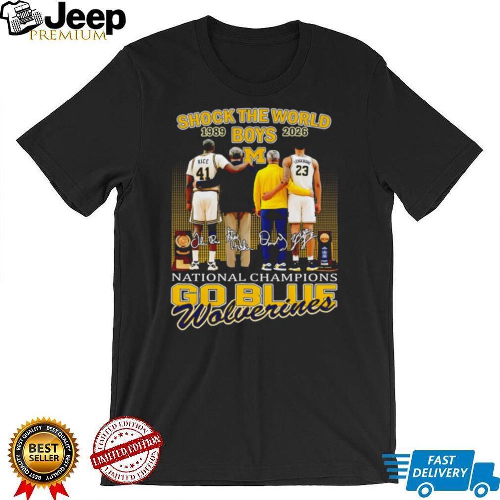 Michigan Wolverines “Shock The World” 1989 2026 National Champions Basketball Tribute T Shirt