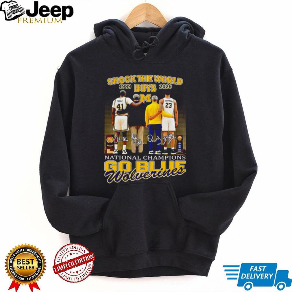 Michigan Wolverines “Shock The World” 1989 2026 National Champions Basketball Tribute T Shirt