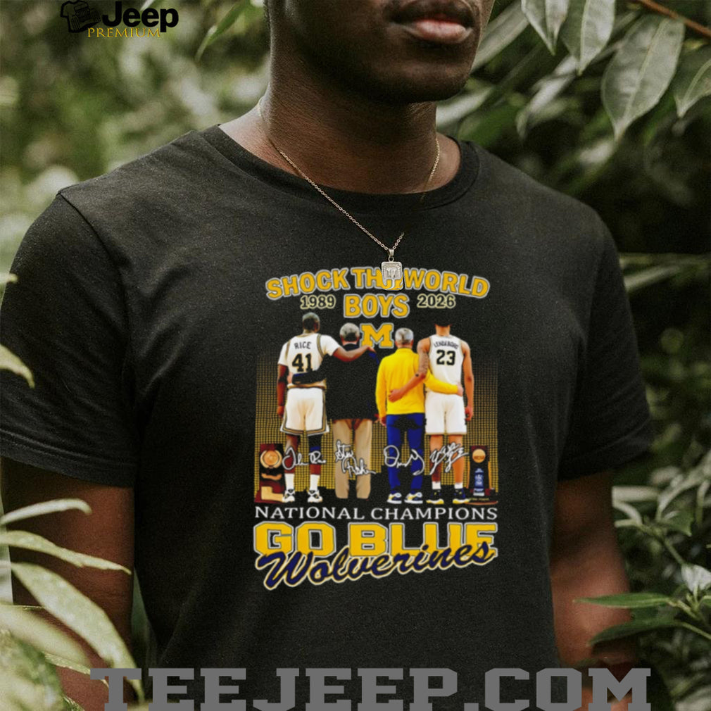 Michigan Wolverines “Shock The World” 1989 2026 National Champions Basketball Tribute T Shirt