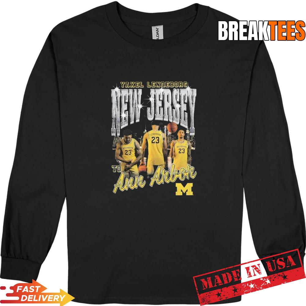 Michigan’s Yaxel Lendeborg New Jersey to Ann Arbor T-Shirt