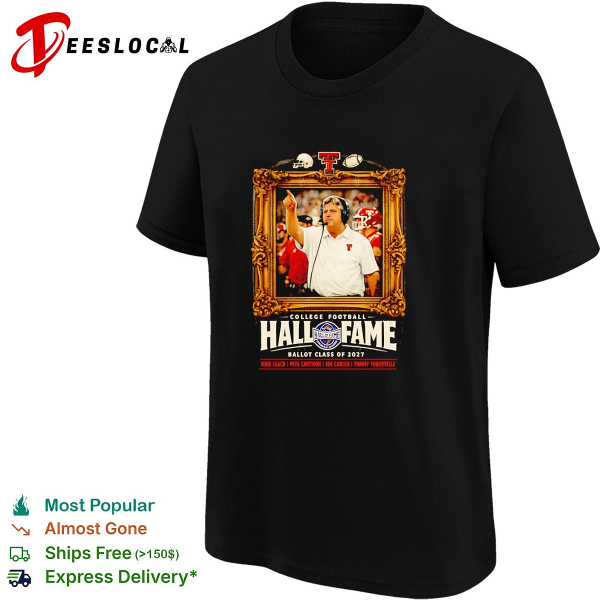 Mike Leach Texas Tech Red Raiders College Football Hall of Fame Ballot shirt