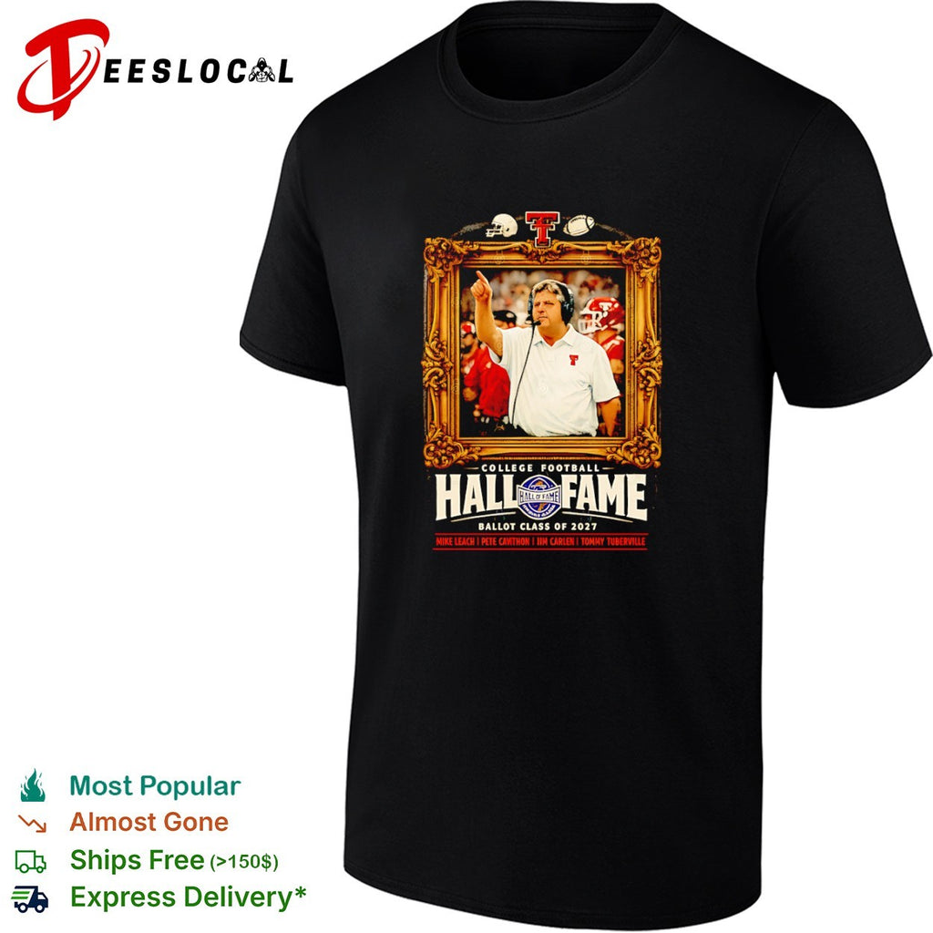 Mike Leach Texas Tech Red Raiders College Football Hall of Fame Ballot shirt