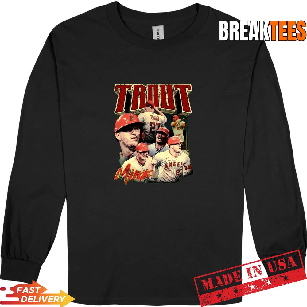 Mike Trout Vintage 90s Bootleg Shirt – Baseball Graphic Tee