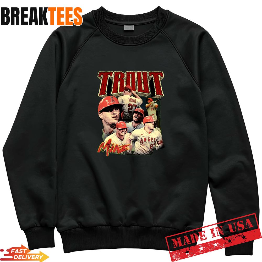 Mike Trout Vintage 90s Bootleg Shirt – Baseball Graphic Tee