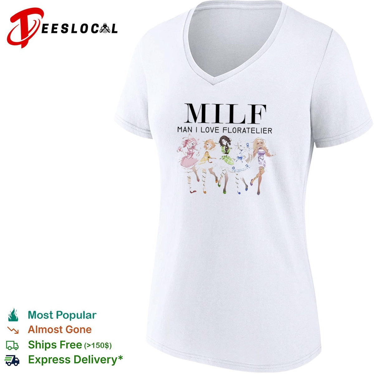 Milf Man I Love Floratelier Anime Five Characters Floral Shirt
