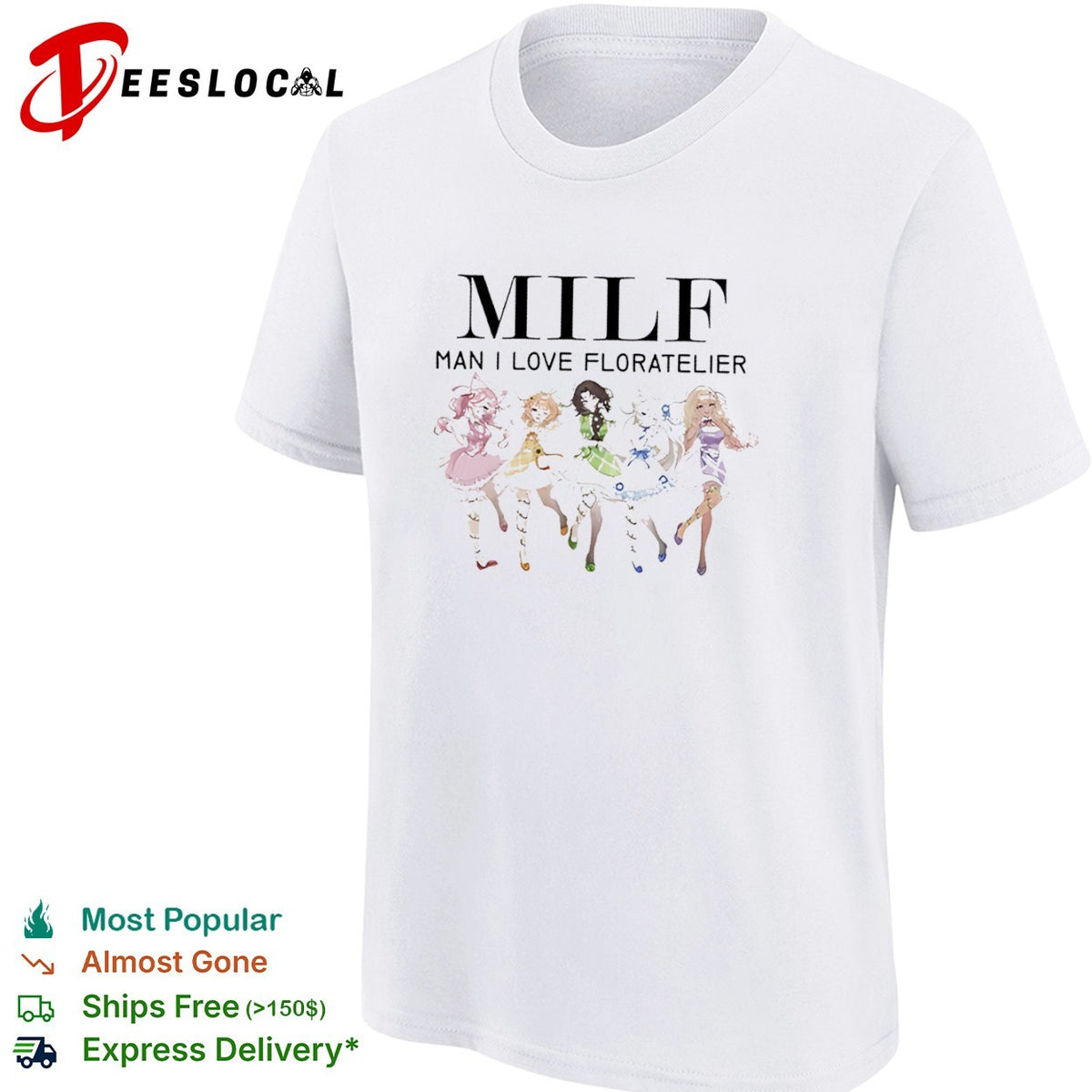 Milf Man I Love Floratelier Anime Five Characters Floral Shirt