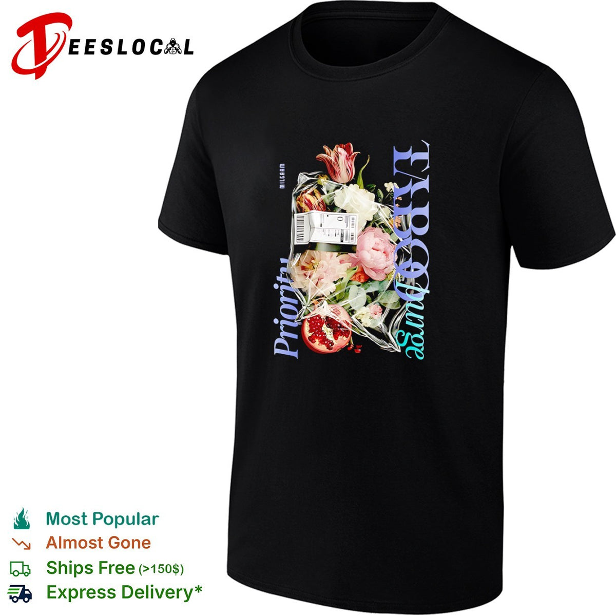 Milgaam Priority 1 Ecopurge Floral Pomegranate Still Life Photography shirt