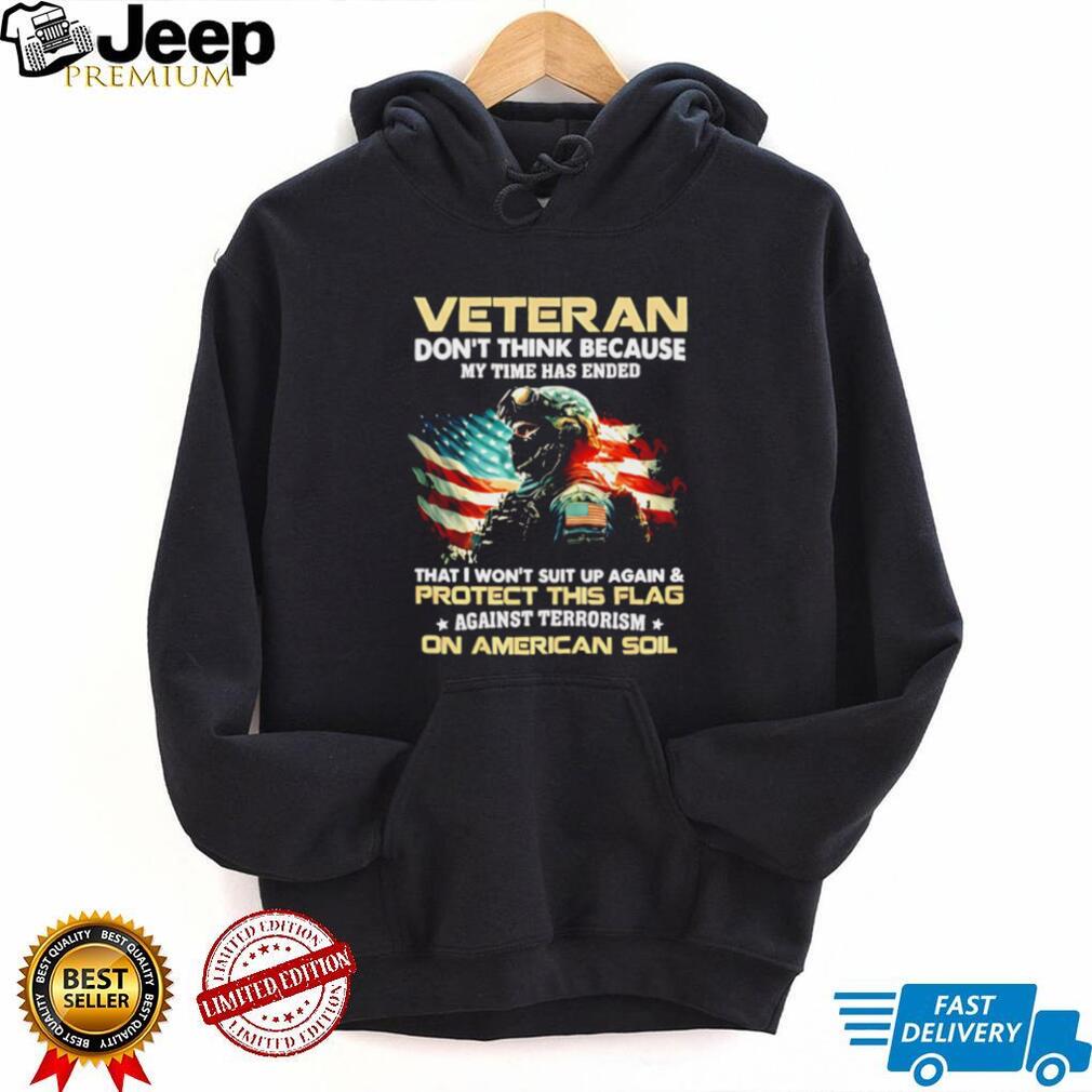 Military Veteran American Flag Protect Against Terrorism T Shirt
