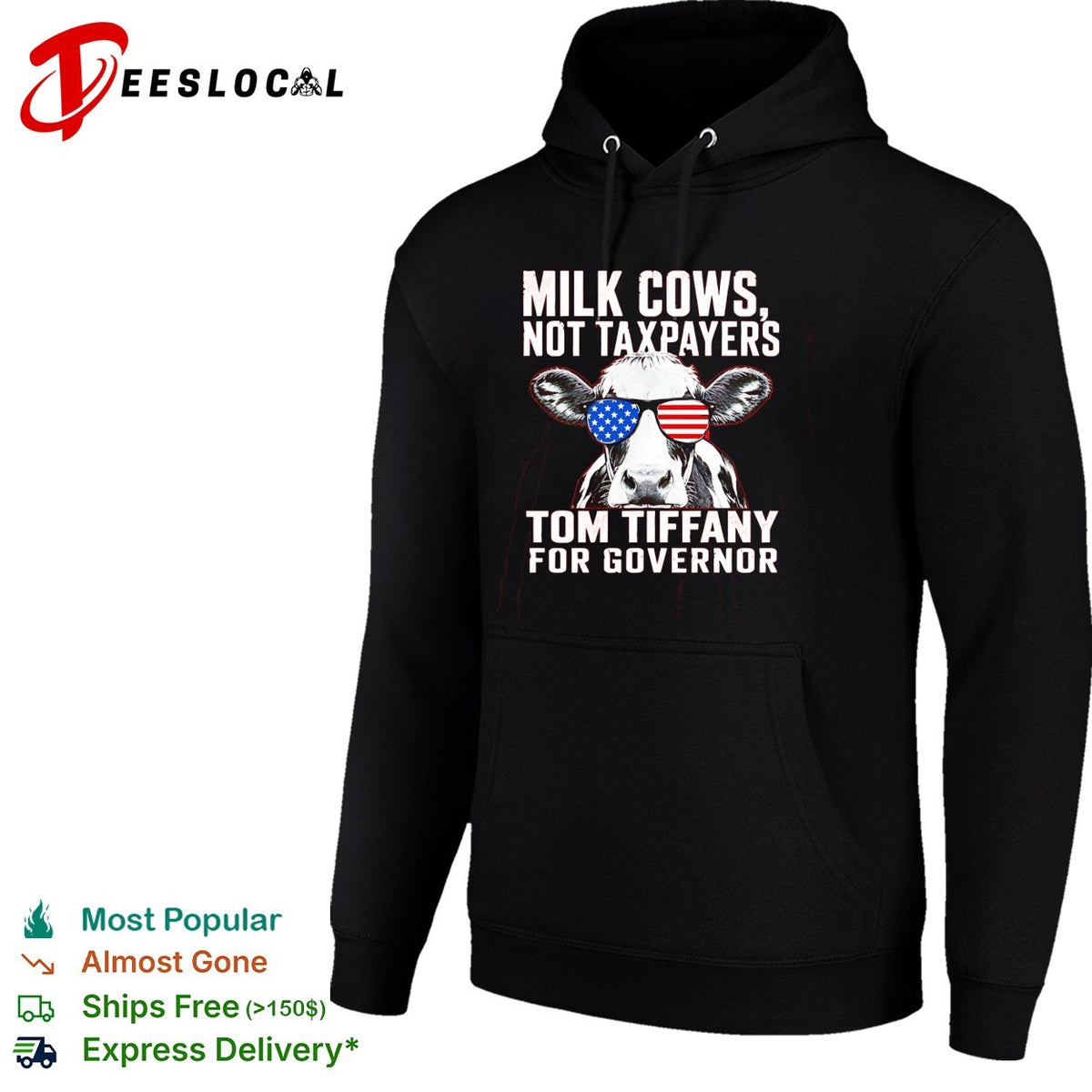 Milk Cows Not Taxpayers Tom Tiffany for Governor American flag sunglasses shirt