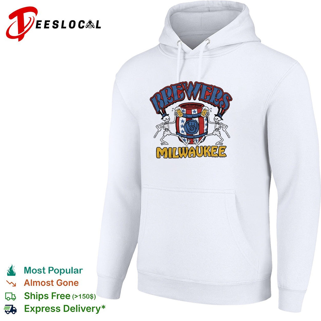 Milwaukee Brewers x Grateful Dead dancing skeleton Milwaukee graphic shirt