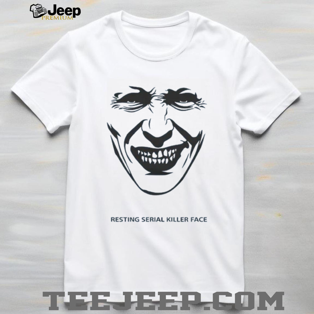 Minimalist Resting Serial Killer Face Creepy Smile Graphic Tee