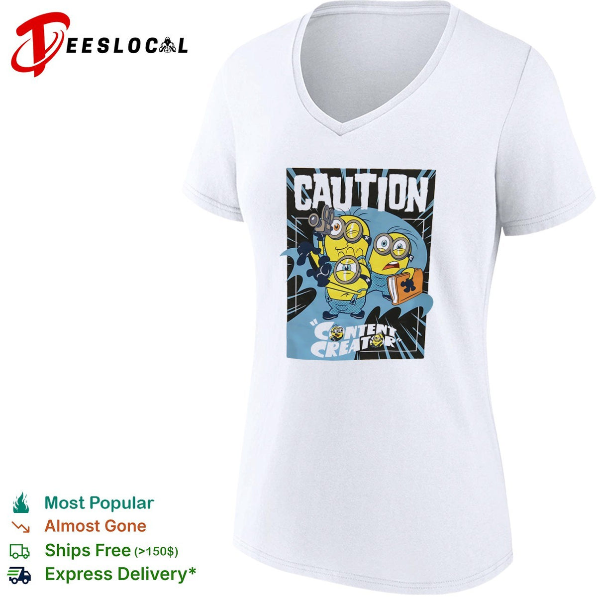 Minions Caution Content Creator shirt