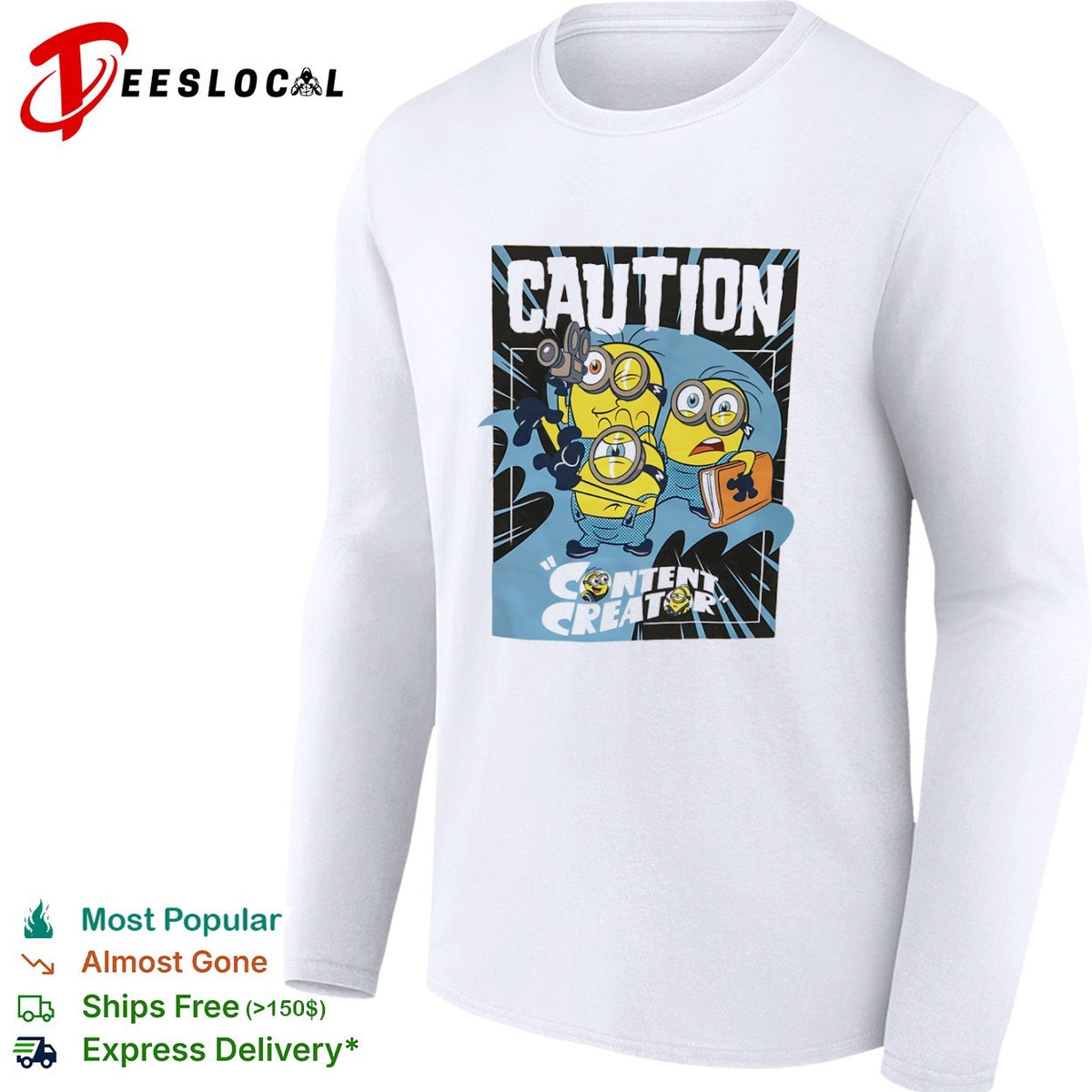 Minions Caution Content Creator shirt