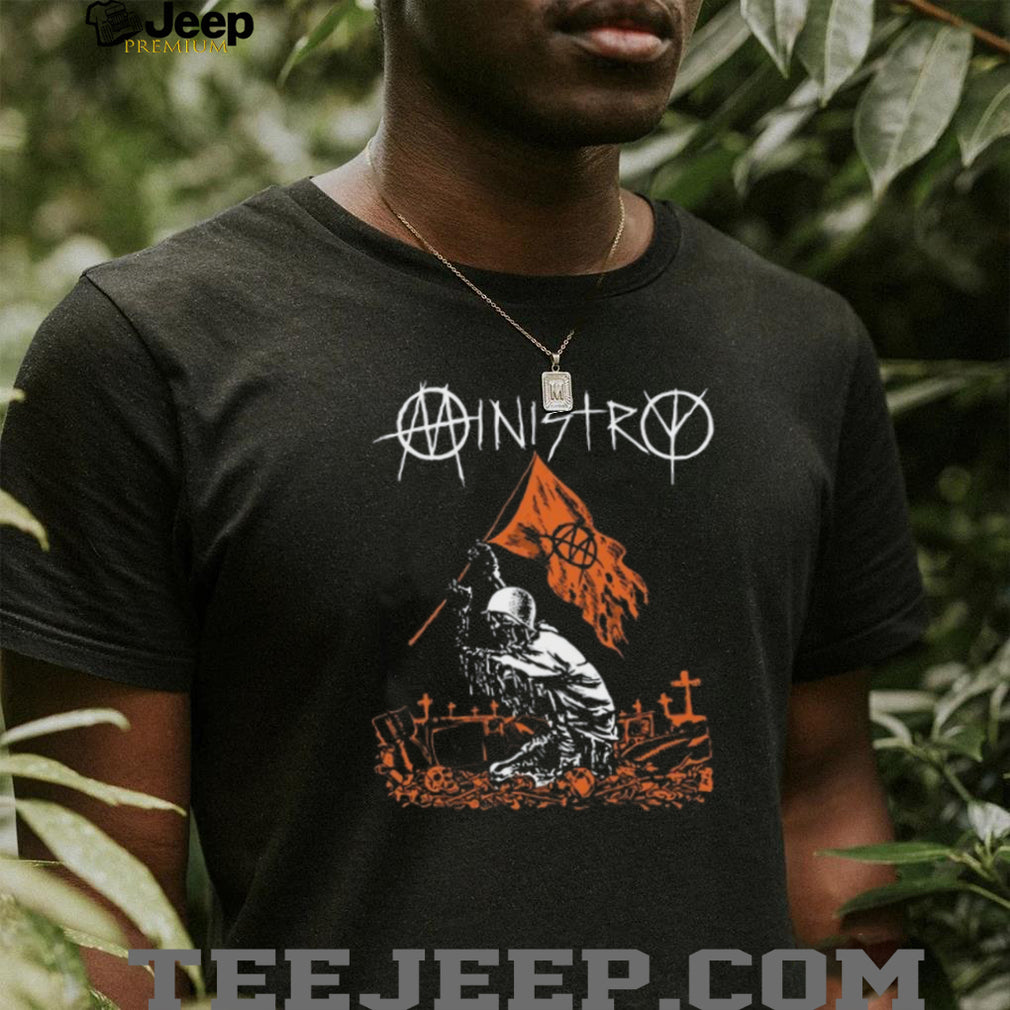 Ministry Band Skull Anarchy Flag Post Apocalyptic Gothic T Shirt