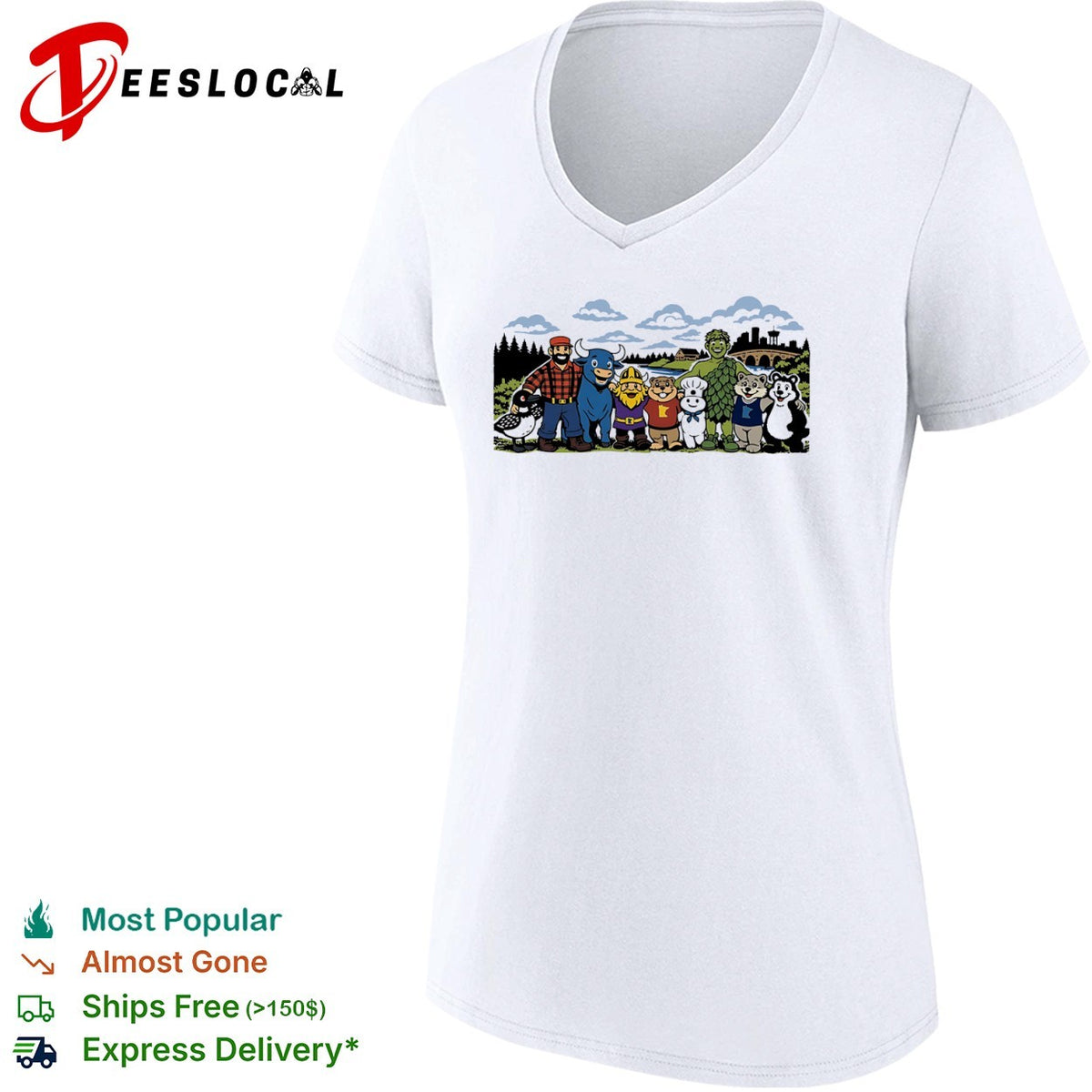 Minnesota Mascot Minneapolis Cityscape Icon shirt