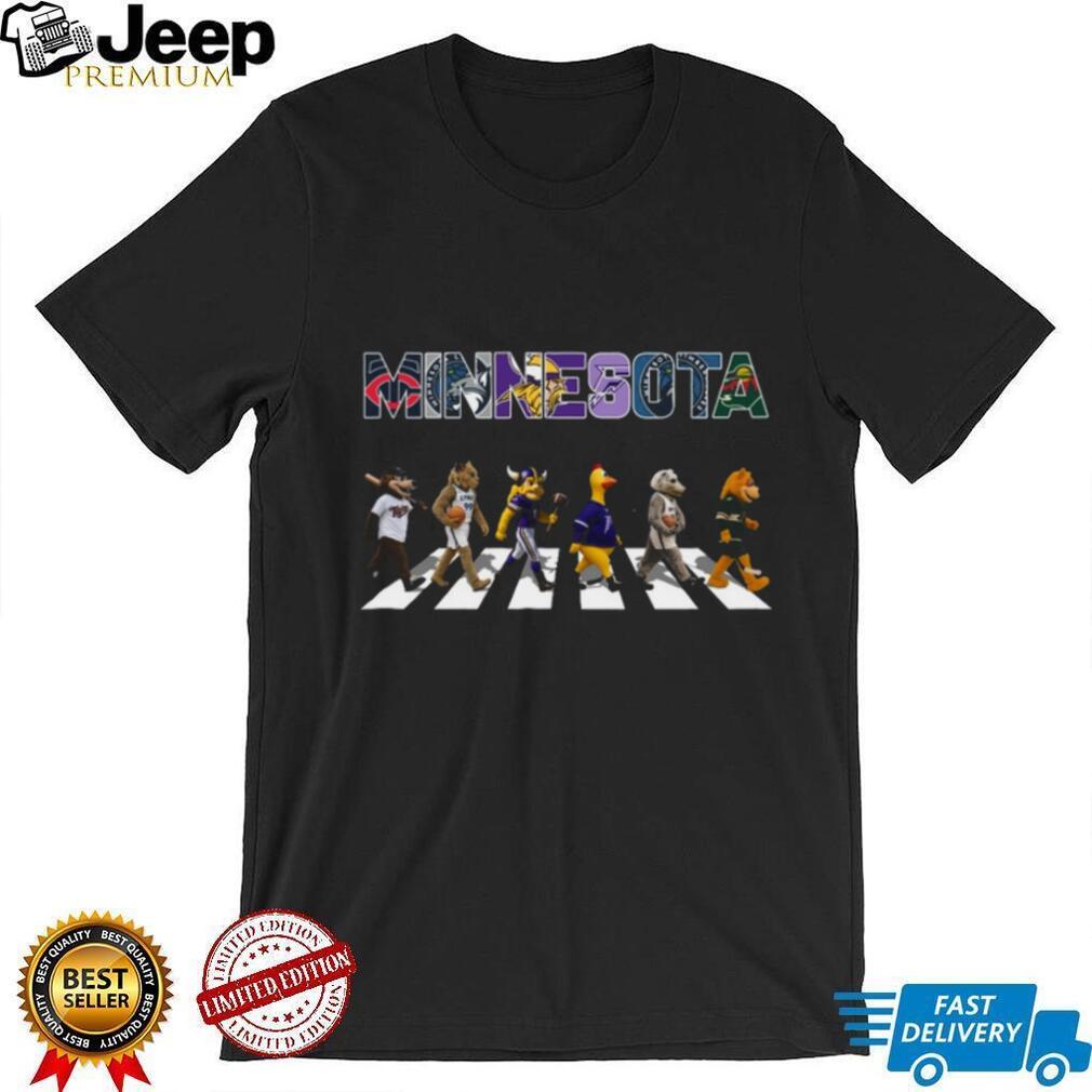 Minnesota Teams Mascots Road Crossing Fan Art T Shirt