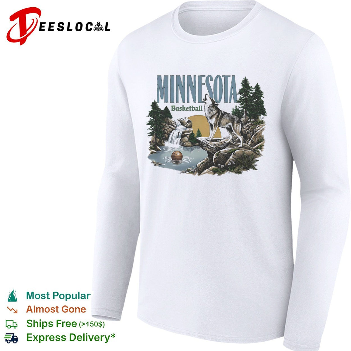 Minnesota Timberwolves Basketball Howling Wolf Nature shirt