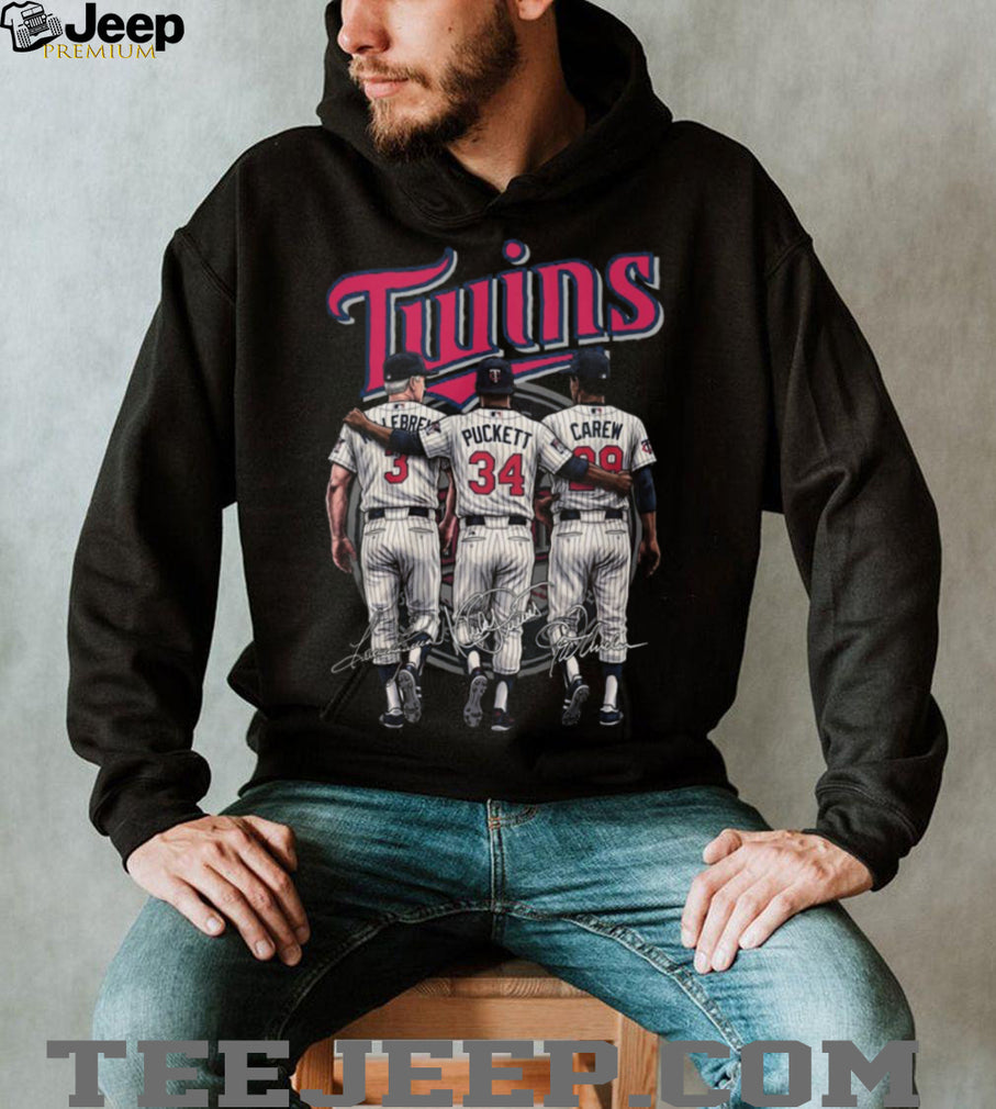 Minnesota Twins Legends Puckett Carew Hrbek Signature T Shirt