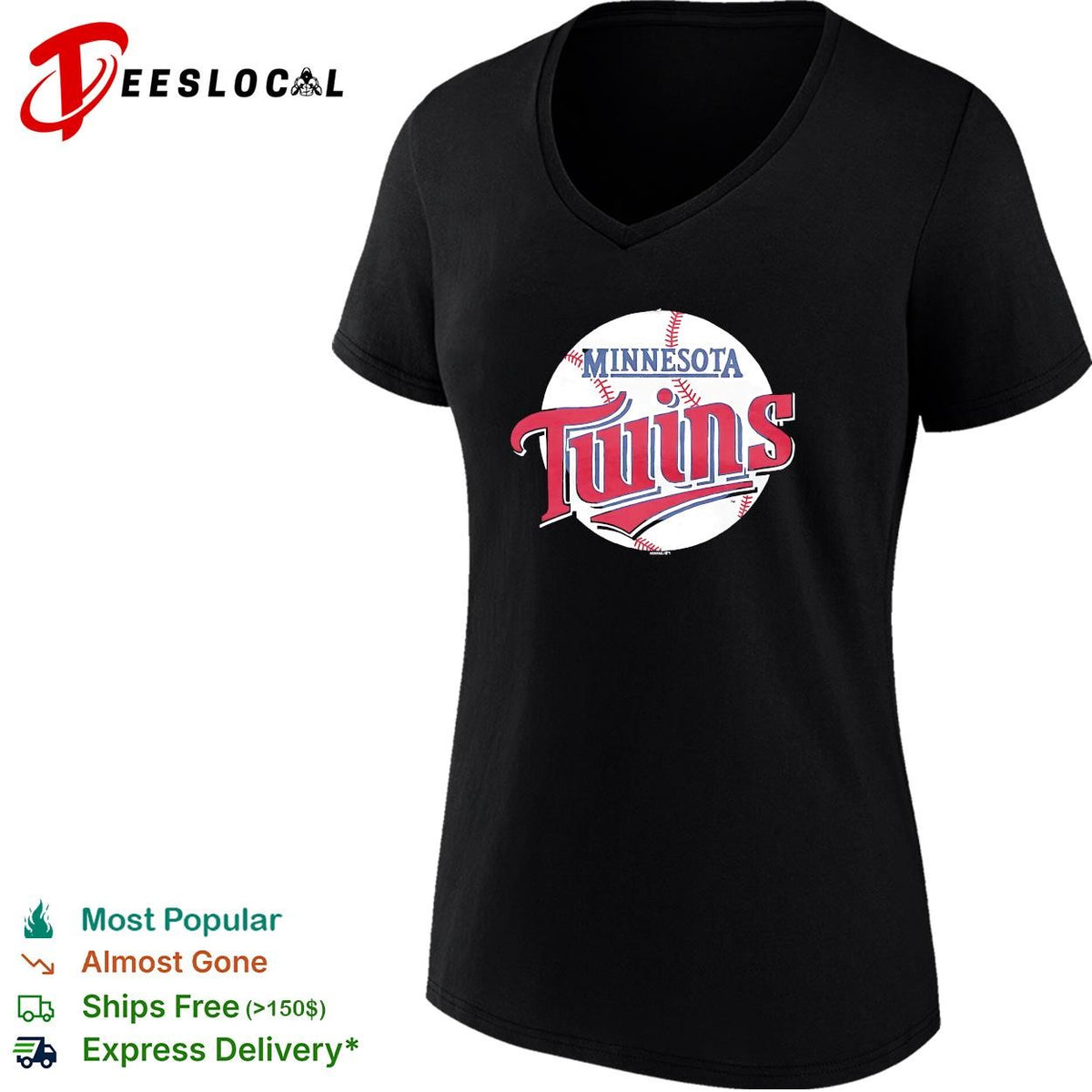 Minnesota Twins script circle TC vintage baseball logo shirt