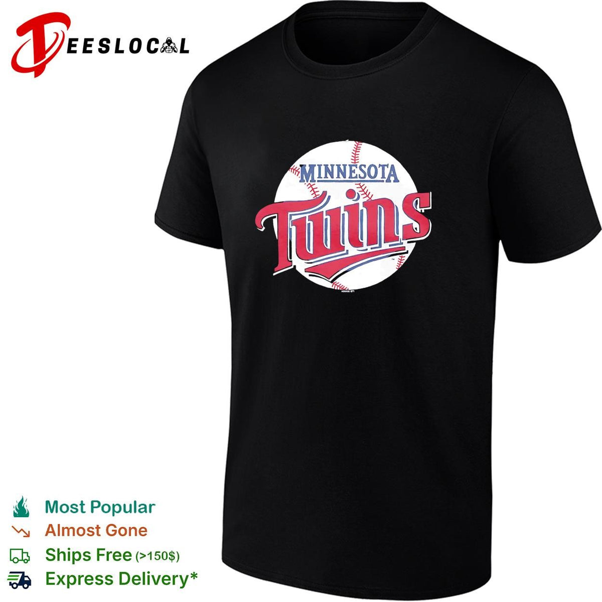 Minnesota Twins script circle TC vintage baseball logo shirt