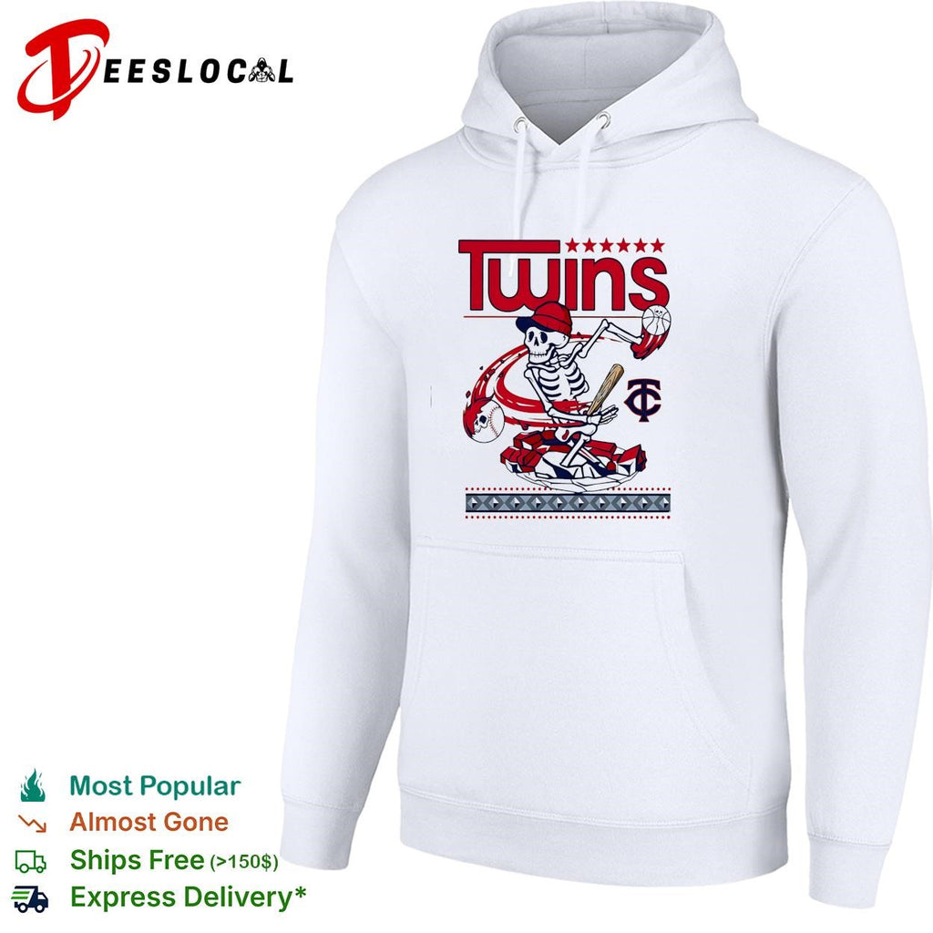 Minnesota Twins skeleton baseball player batting vintage art shirt