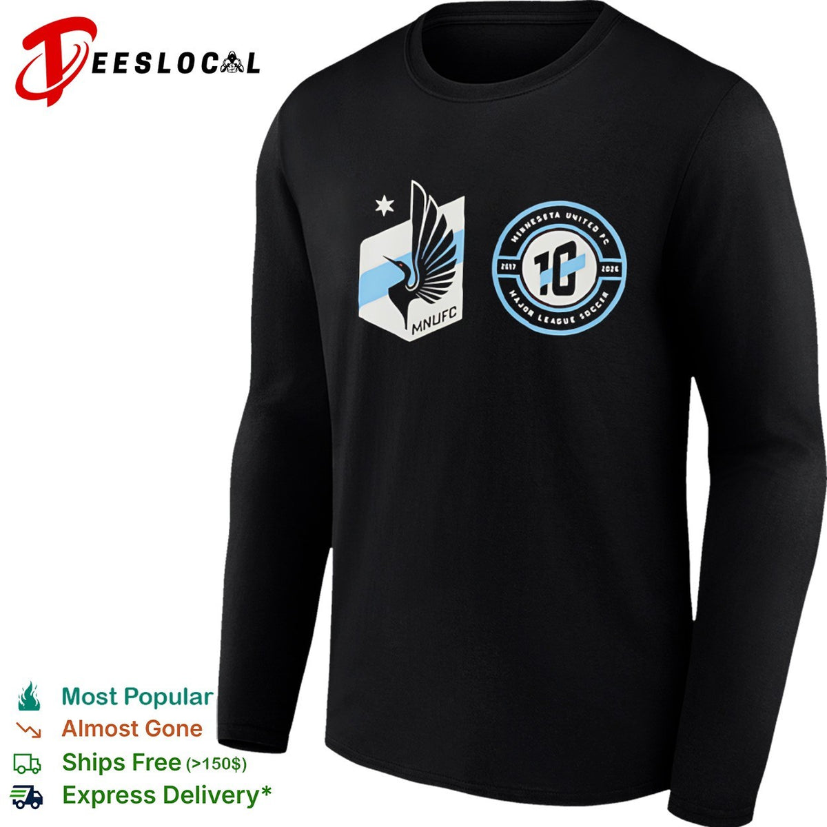 Minnesota United FC 10 Year Anniversary 2017 2026 Major League Soccer MNUFC shirt