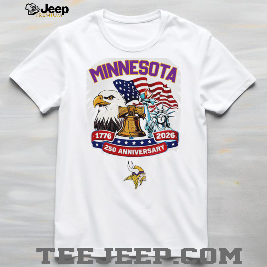 Minnesota Vikings 250th Anniversary Liberty Eagle Jersey T Shirt Personalized