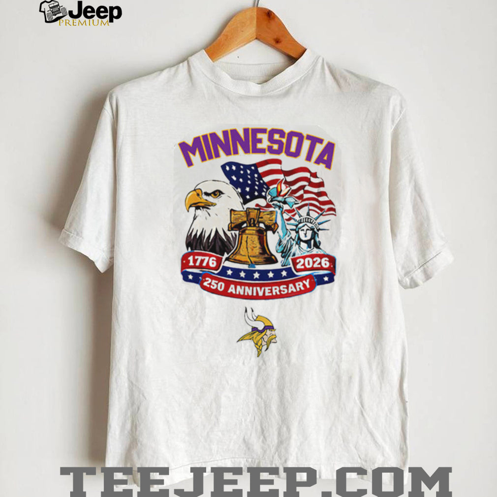 Minnesota Vikings 250th Anniversary Liberty Eagle Jersey T Shirt Personalized