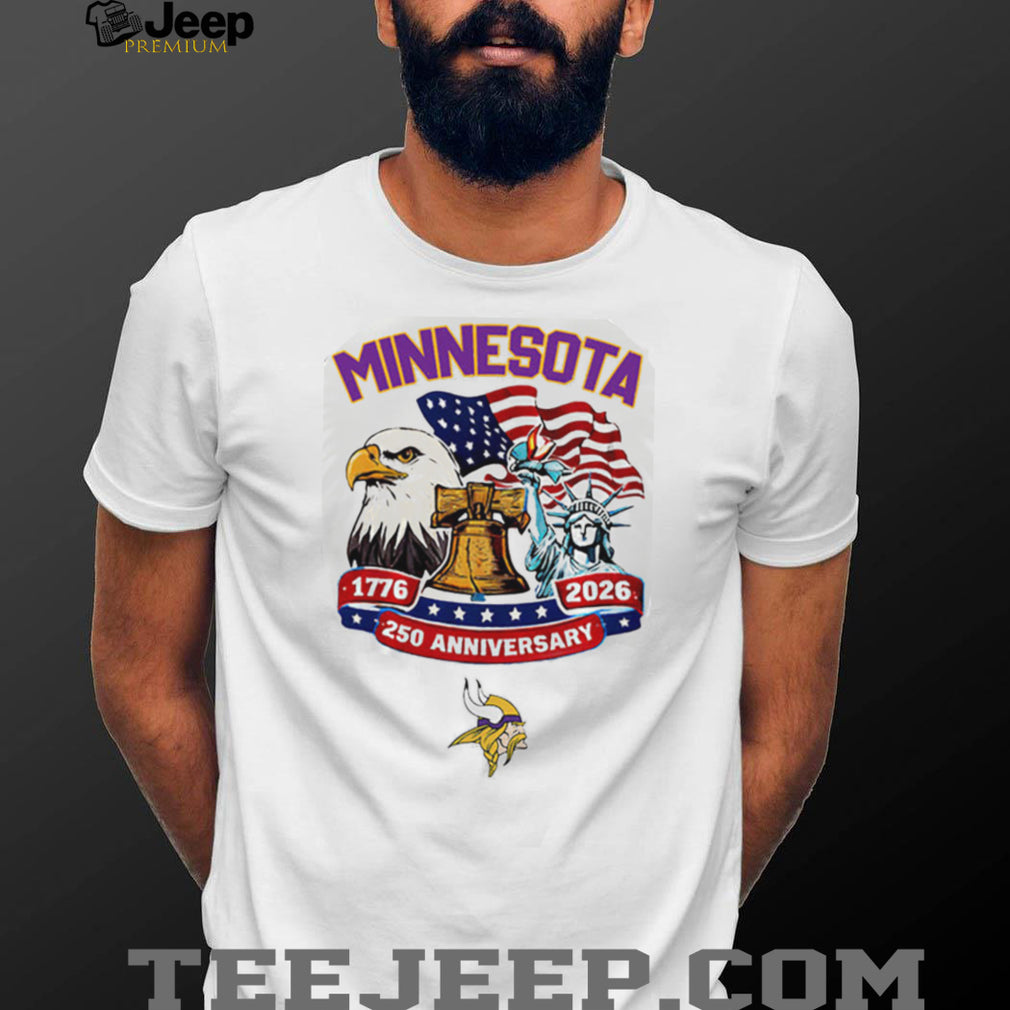 Minnesota Vikings 250th Anniversary Liberty Eagle Jersey T Shirt Personalized
