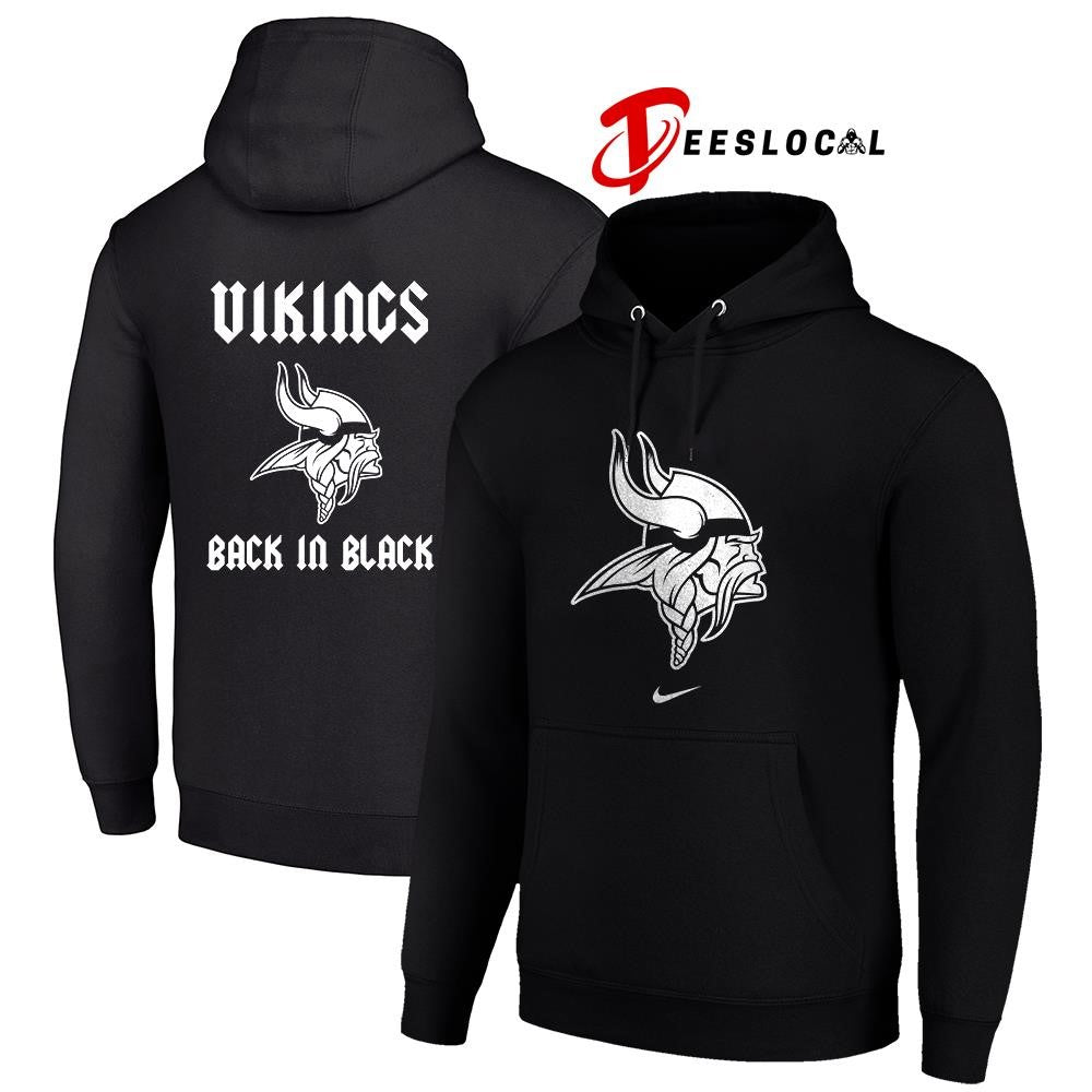 Minnesota Vikings back in black logo shirt