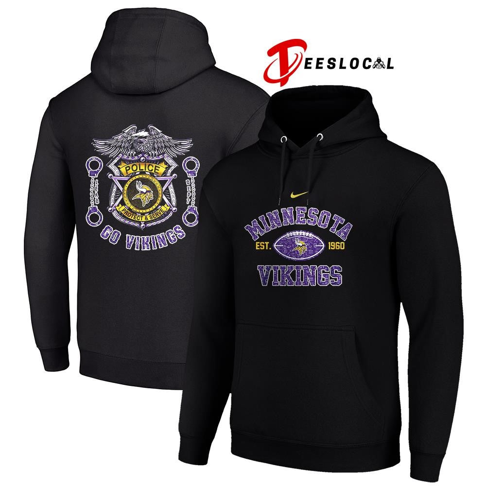 Minnesota Vikings law enforcement tribute protect and serve logo shirt