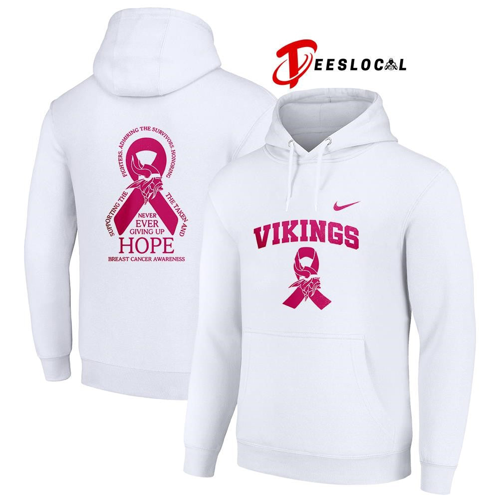 Minnesota Vikings never ever giving up hope breast cancer awareness shirt