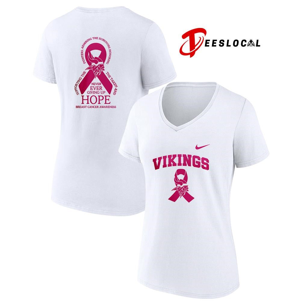 Minnesota Vikings never ever giving up hope breast cancer awareness shirt
