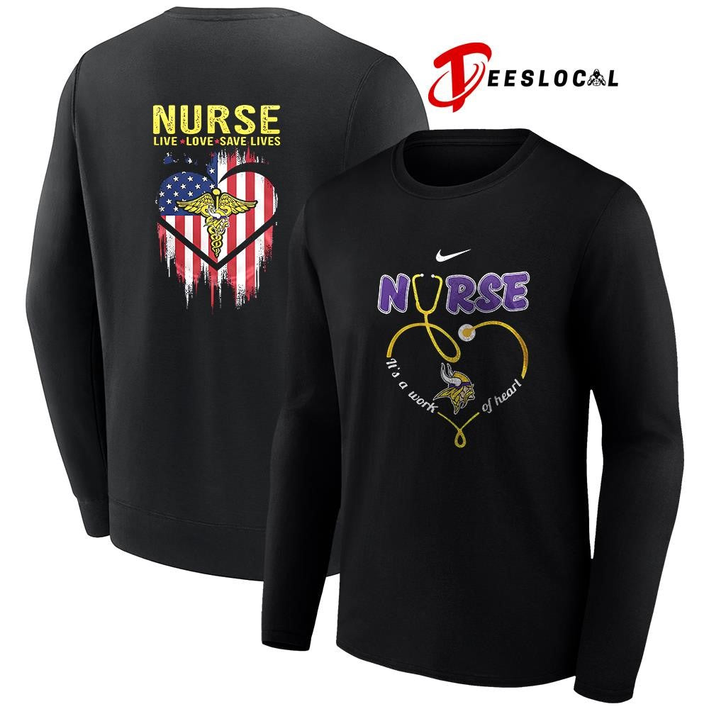 Minnesota Vikings x Army nurse it’s a work of heart shirt