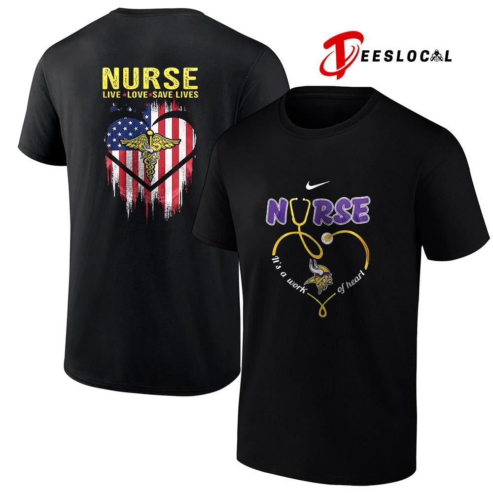 Minnesota Vikings x Army nurse it’s a work of heart shirt