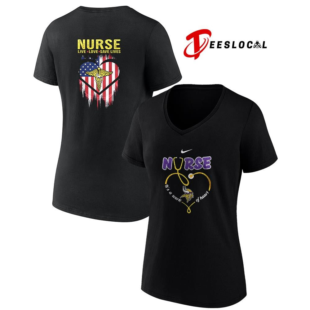 Minnesota Vikings x Army nurse it’s a work of heart shirt