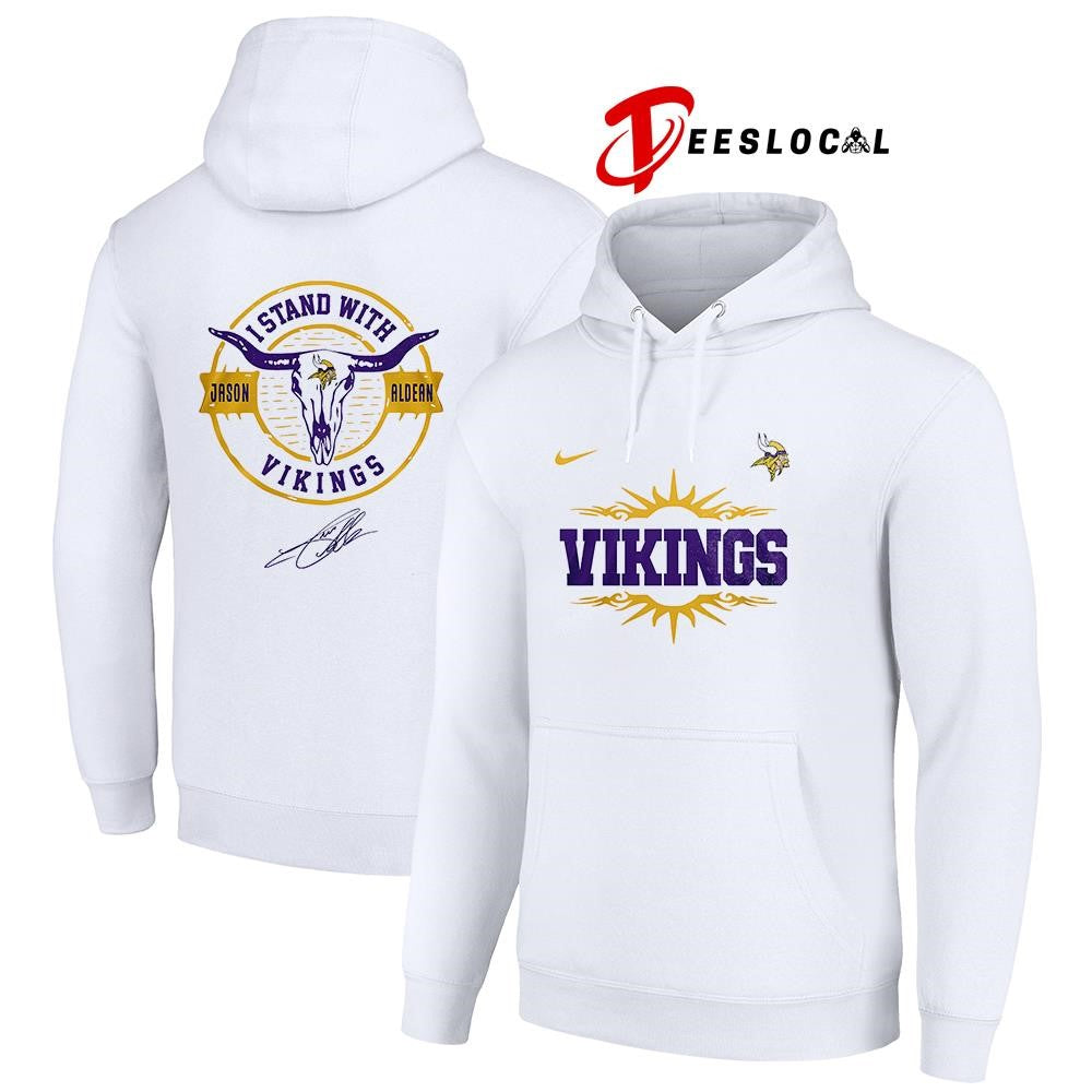 Minnesota Vikings x Jason Aldean I stand signature logo shirt