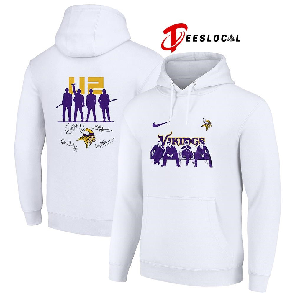 Minnesota Vikings x U2 band signature silhouette shirt