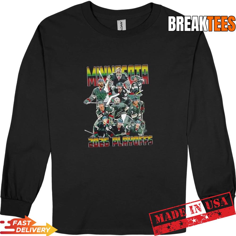 Minnesota Wild Hockey 2026 Playoffs Team Collage T-Shirt