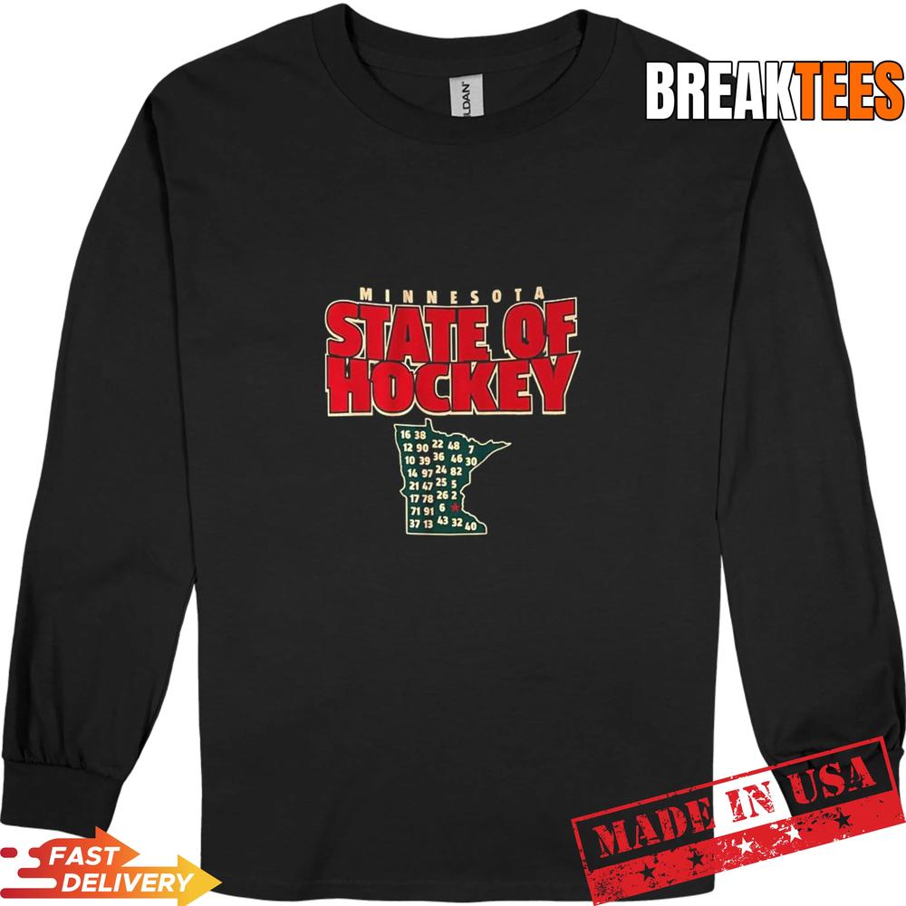 Minnesota Wild NHL state of hockey map T-Shirt