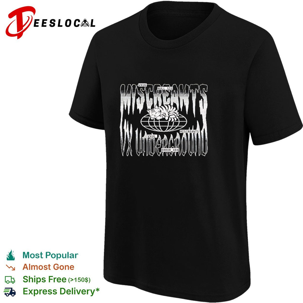 Miscreants Vx Underground Null Sig Error 404 Cat Globe Internet Cyber Security shirt