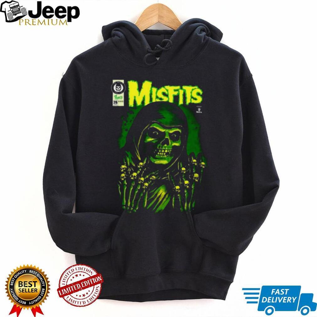 Misfits Horror Comic Green Skull Retro Punk Rock T Shirt