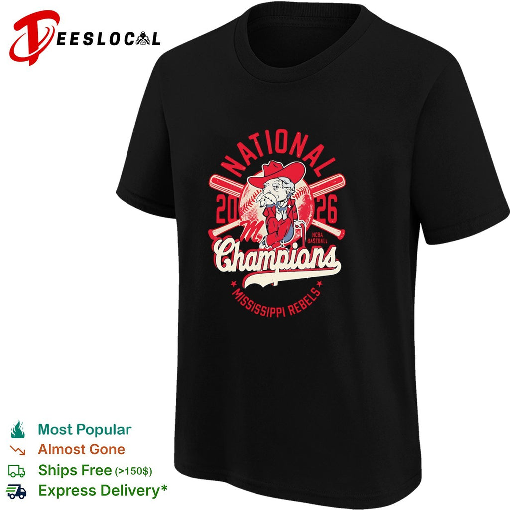 Mississippi Rebels National Champions 2026 NCBA Baseball Mascot shirt